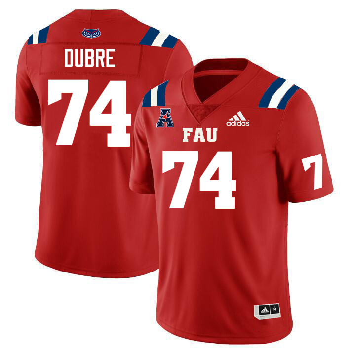Florida Atlantic Owls #74 Ovie Dubre College Football Jerseys Stitched Sale-Red
